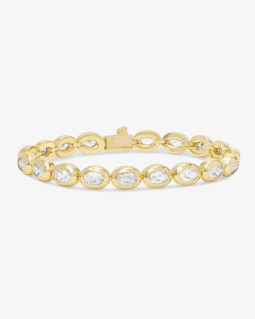 NEW MELINDA MARIA women's she's a boss tennis bracelet in gold